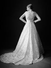 Vintage Long A-line Ivory Long Sleeves Lace Wedding Dress With Detachable Coat
